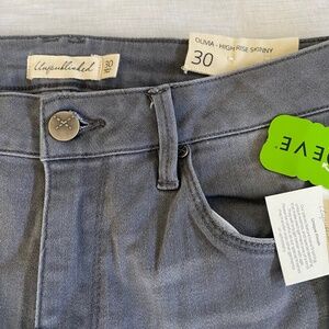 Unpublished Olivia High Rise Skinny Jeans - Distressed Grey, brand new